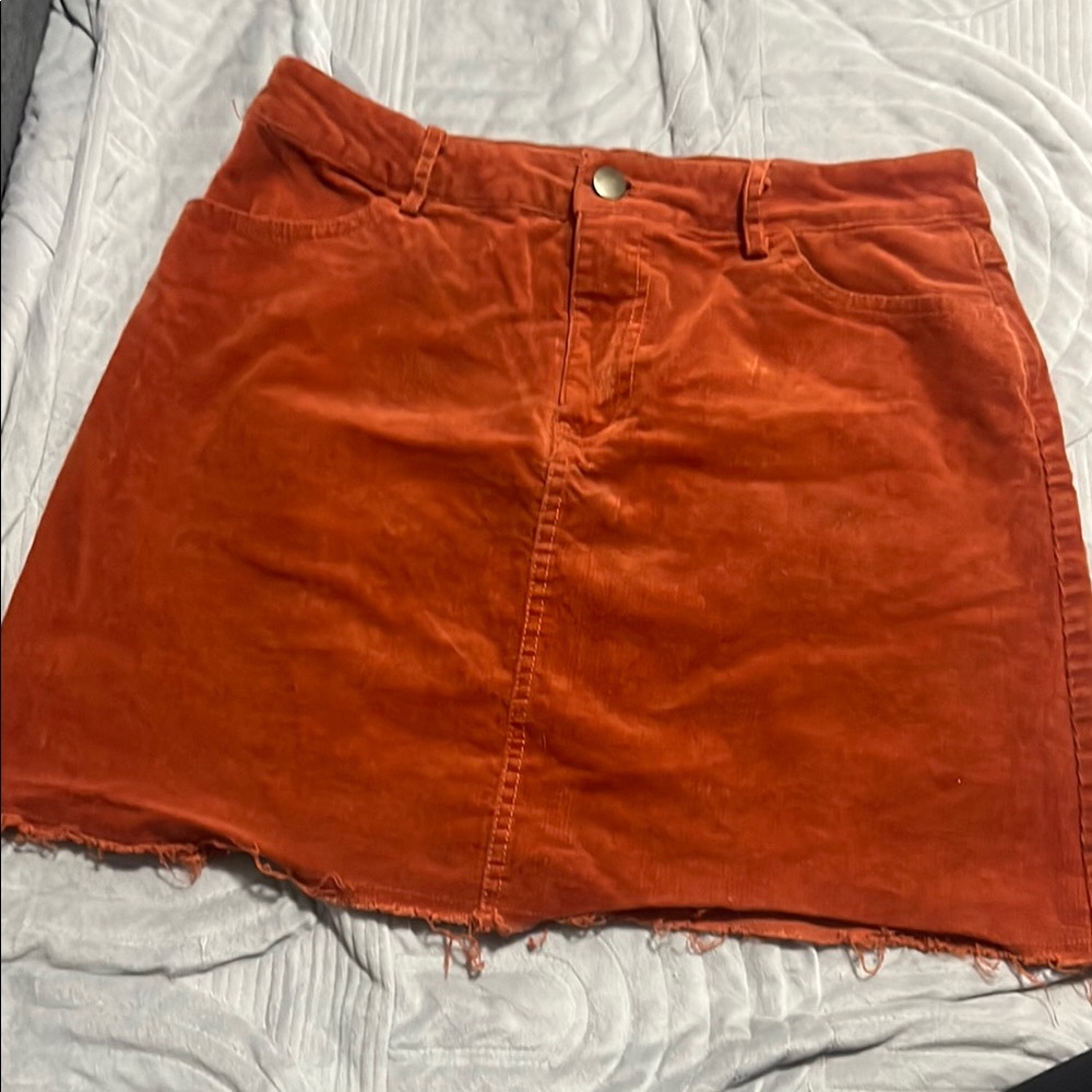 Women's corduroy Rust Skirt
